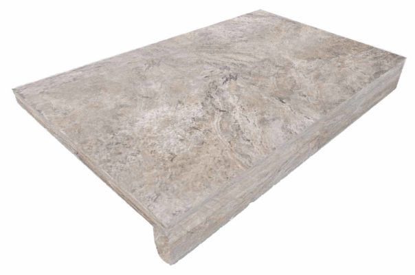 75mm Rebated pool coping tile in silver oyster