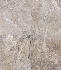 oyster, silver and beige travertine