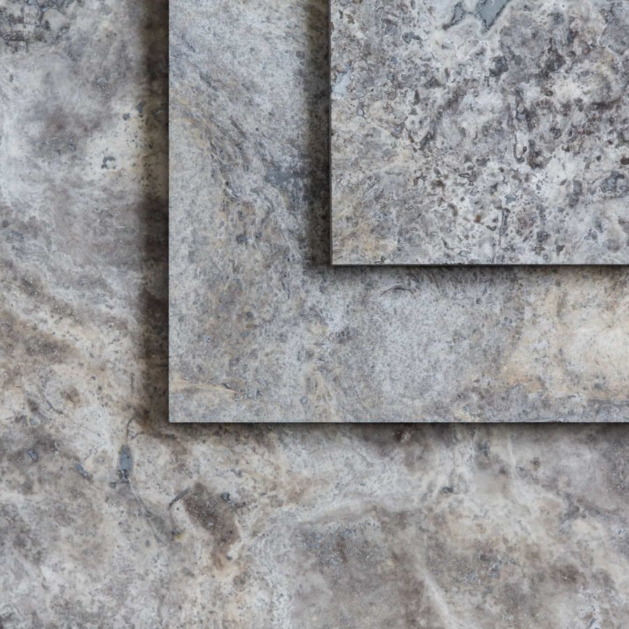 Travertine logo in silver colour
