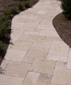 Curved path with french pattern paving